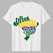  Meciul Mondial de Fotbal 2026 Ținute Tricou grafic Fotbal Inspirat de Brazilia Patriotic Tricou pentru Unisex Adulți Imprimare 3D pentru Petrecere Sport exterior