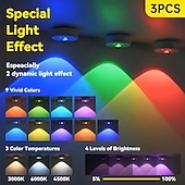 economico Luci del disco-3/6 pezzi luce notturna RGB ricaricabile con telecomando, luce per quadri, 12 modalità di colore per armadio, cucina, bagno, camera da letto, ufficio, illuminazione d'atmosfera