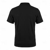 preiswerte Klassisches Poloshirt für Herren-Herren Zopfstrick-Poloshirt Textur Geschäft Urlaub Revers Kurzarm Mode Modern Einfach Knöpfe Atmungsaktiv Sommer Frühling Schwarz Weiß Wein Marineblau Grün Khaki Zopfstrick-Poloshirt