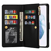 cheap 2026 Samsung Galaxy S26 Series-Phone Case For Samsung Galaxy S26 S26 Plus S26 Ultra Wallet Case Zipper Full Body Protective Kickstand Color Gradient sky PU Leather