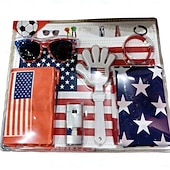 cheap World Soccer Match 2026-6PCS Soccer World Summer Cup Fan Accessories Set – Flag, Fan Glasses, Clapper, Face Paint, Football Supporter Cheer Props for Game Day Party