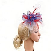 voordelige Fascinators-fascinators Tule Veren Bruiloft Verjaardag Elegant Vintage leuke Style Met Veer Tule Helm Hoofddeksels