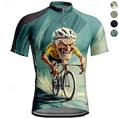 Недорогие Мужские джерси-Муж. Велокофты Графика С короткими рукавами Велоспорт Футболка Футболка Джерси с 3 задними карманами Горные велосипеды Быстровысыхающий Анатомический дизайн Фитиль Дышащий Виды спорта