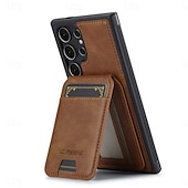 preiswerte 2026 Samsung Galaxy S26 Serie-Handy Hülle Handyhüllen Für Samsung Galaxy S26 S26 Plus S26 Ultra Rückseite Magnetische Adsorption Brieftaschenhülle Mit Ständer Abnehmbar Unterstützt kabelloses Laden Retro PU-Leder