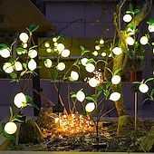 levne Světla cesty &amp; lucerny-Venkovní solární zahradní světla, 1 balení solárních světel na květiny s realistickým citronem, vodotěsná LED solární světla, venkovní krajinářské osvětlení na dvůr, zahradu, trávník, cestu, dekorace