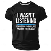  Мужская футболка с саркастическим принтом "Я не слушал, поэтому буду улыбаться, кивать и надеяться на лучшее", стандартный крой, короткий рукав, круглый вырез, повседневная, подарок, дизайнерская