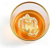 abordables Artículos de bar-Vaso de whisky divertido – vaso premium con mensaje divertido para whisky y licores – vidrio sin BPA con lujoso borde dorado – accesorios de bar para el hogar, ideal para la cueva del hombre, regalo