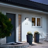 abordables Appliques d'extérieur-Applique murale solaire intelligente d'extérieur avec détecteur de mouvement, étanche IP65, 22 LED, 4 modes d'éclairage, lampe décorative pour jardin, cour, clôture, mur, villa, porche