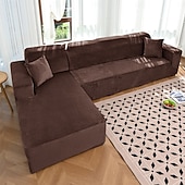 baratos Cobertura de Sofa-Capas elásticas para sofás de 1, 2, 3 e 4 lugares, capa para sofá modular em formato de L, capa protetora para sofá chaise longue, protetor de móveis para sala de estar.