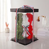 preiswerte Weltfußballspiel 2026-25 cm großer Rosen-Teddybär für die Fußball-Weltmeisterschaft, künstliches Rosenblüten-Geschenk für Fußballfans, Hochzeit, Muttertag, Jahrestag, inklusive transparenter Geschenkbox