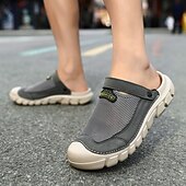 abordables sandalias de exterior-Zapatillas de punto para hombre, sin cordones, para exteriores: zapatillas deportivas informales, ligeras y transpirables, ideales para actividades al aire libre, caminar, viajar y para la playa.