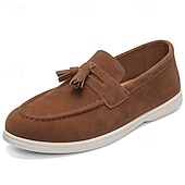 baratos Mocassins casuais-Mocassins masculinos de camurça com borla – sapatos clássicos de verão, sem cadarço, com sola macia e flexível, leves e estilosos, ideais para uso casual, viagens e lazer ao ar livre.