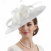 economico Fascinatori-Fascinator Tessuto Matrimonio Compleanno Elegante Vintage Carino Con Piuma Floreale Copricapo Copricapo