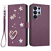 economico 2026 Samsung Galaxy S26 Serie-telefono Custodia Per Samsung Galaxy S26 S26 Plus S26 Ultra per Donna Ragazza con Supporto Slot per Carte Fiore Floreale TPU Pelle PU