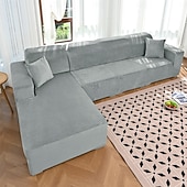 baratos Cobertura de Sofa-Capas elásticas para sofás de 1, 2, 3 e 4 lugares, capa para sofá modular em formato de L, capa protetora para sofá chaise longue, protetor de móveis para sala de estar.