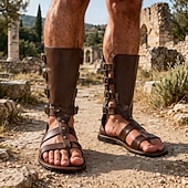 voordelige Schoenen-Retro vintage Middeleeuws Renaissance Sandalen Ridder Gladiator Ranger Kostuum Voor heren Keltisch Piraat Halloween Carnaval Ren Faire Retro themafeest Volwassenen Schoenen