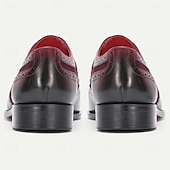 baratos Sapatos Sociais Clássicos-Sapatos brogue masculinos em couro legítimo – couro bovino premium, design wingtip, estilo elegante e clássico, sapatos sociais confortáveis para homens, ideais para casamentos, festas, escritório e eventos formais.