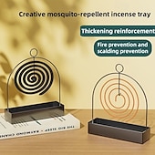 cheap Sculptures-2PCS Metal Mosquito Coil Holders, Hanging Incense Burner Stand for Mosquito Repellent Coils, Decorative Coil Holder for Living Room, Bedroom, Patio, Balcony, Outdoor Camping