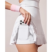 levne Dámské šaty-Dámské Jednobarevné Tenisové šaty s šortky Sportovní šaty Bez rukávů Kapsy Elastický Ter Emen Prodyšné Tenis Golf Pickleball Kopeček Šaty Bílá Oblečení na tenis