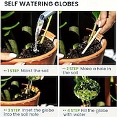 cheap Watering &amp; Irrigation-3/6PCS Cactus-shaped Automatic Watering Device Set, Plastic Watering Ball Tips, for Self-watering, Charming Decorative Design, Green