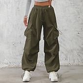 economico pantaloni cargo da donna-Per donna Pantaloni Cargo Pantaloni Pantaloni da Lavoro Pantaloni Estivi Vacanza Moda Casual Quotidiano Lunghezza intera Misura del girovita medio Semplice Coulisse Tasca Elastico in vita Comodit