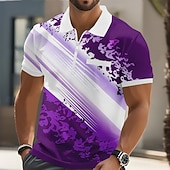  4 de julio de 2026, 250 aniversario Hombre Geométrico Mármol Camisetas polo Manga Corta Camisas de polo Camisas con cuello Casual Exterior Ropa Deportiva Festivos Bolsillo Impresión 3D Polo con