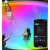 Χαμηλού Κόστους Υποβρύχια Φώτα-LED φώτα πισίνας με έλεγχο εφαρμογής, 20w dimmable υποβρύχιο υποβρύχιο φως με μαγνήτες, IP68 αδιάβροχα φώτα πισίνας 12v με αλλαγή χρώματος με χρονοδιακόπτη για υπέργεια πισίνα