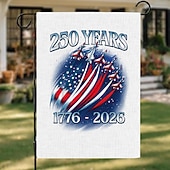  2 τεμάχια σημαία διπλής όψης για την 250ή επέτειο των ΗΠΑ, εξωτερική πατριωτική σημαία κήπου με άγαλμα της ελευθερίας, διακοσμήσεις 4ης Ιουλίου για τον εορτασμό της 250ης επετείου των ΗΠΑ, εμπορεύματα των ΗΠΑ 250, αναμνηστικά 1776-2026
