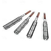 baratos Grills &amp; Outdoor Cooking-Conjunto de 2 grelhas antiaderentes, utensílios portáteis de metal para grelhar carvão, adequados para legumes e carnes, perfeitos para acampamentos ao ar livre, piqueniques, caminhadas e churrascos.