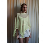 abordables Cape Châle-Écharpe Femme Écharpes de Mère Écharpes de Mariée Écharpes d'Invité de Mariage Cape Élégant Dames Style formel Sans manches Chiffon Boléros de Mariage Avec Couleur unie Pour Quotidien Été
