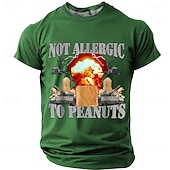 abordables Camisetas divertidas para hombres-Camiseta divertida y divertida de estilo urbano con diseño de tanque explosivo no alérgico al maní para hombre, de corte regular, para uso diario, tallas S, M, L, XL, XXL y XXXL.