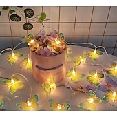 preiswerte Solar Lichterketten-LED-Lichterkette mit Schmetterlingsmotiven, batteriebetrieben, lila Schmetterlingslichter für Zuhause, Schlafzimmer, drinnen und draußen, Garten, Hochzeit, Party, Urlaub, Sommerdekoration
