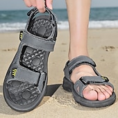 billige Utendørs sandaler-herre brune utendørssandaler justerbare sportssandaler med borrelås åpen tå komfortable tursko for fotturer, reiser, strandferie, camping, utendørseventyr og sommerens daglige bruk