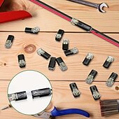 abordables Bases de lámparas y conectores-Conector de enchufe de doble cable con hebilla de bloqueo, conectores rápidos de cable con bloqueo ignífugo, adecuados para reparaciones de emergencia, cableado doméstico y automotriz, fáciles de