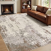 cheap Area Rugs-Nordic Abstract Faux Cashmere Rug Non-Slip Full Coverage Bedside Mat Durable and Machine Washable Carpet for Living Room and Bedroom