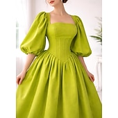 cheap Dresses-1950s Retro Vintage Fancy Costume Swing Dress Flare Dress Solid Color Fit &amp; Flare Swing Fancy Dress Women's Halloween Carnival Cocktail Party Retro Theme Party Adults' Dress Spring &amp; Summer