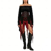 お買い得  衣装-セット 中世 ルネッサンス スカート ブラウス / シャツ コルセット アクセサリー付き 海賊 仮装 女性用 海賊 ハロウィーン カーニバル マスカレード ルネッサンスフェア レトロテーマパーティー 成人 ブラウス スカート ヘッドピース 夏
