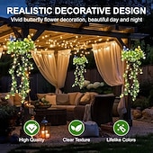 economico Luci paesaggistiche-Luci solari da giardino sospese per primavera ed estate, 66 LED realistici con fiori e rampicanti, decorazioni per esterni impermeabili IP65 per giardino, patio e recinzione, accensione automatica 8-12 ore, regalo per la mamma