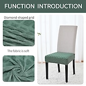 levne Potah na jídelní židli-Strečový žakárový diamantový potah na sedák s elastickým potahem, dvojité elastické pásky, prachotěsný chránič sedáku do jídelny, kuchyně, hotelu