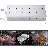 cheap Kitchen Utensils &amp; Gadgets-Stainless Steel Wood Chip Smoker Box for Grilling Additions, Suitable for Adding a Smoky Flavor to Gas Or Charcoal Grills, The Best Grilling Accessory for Charcoal And Gas Barbecue Grills