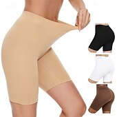 baratos Cuecas adelgaçantes-Mulheres Cintas Treinador de cintura Moda Sensual Casual Cor imaculada Patchwork Calção Diário Casa Férias Preto Branco Rosa Marron Cáqui Verão Primavera Outono Normal