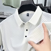 preiswerte Klassisches Poloshirt für Herren-Herren Polo Business-Polo Lässig Geschäft Revers Kurzarm Mode Modern Einfach Knöpfe Rein Sommer Frühling Normale Passform Schwarz Weiß Purpur Grün Khaki Grau Polo