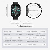 cheap Under $40-iMosi G42 Smart Watch 1.83 inch Smartwatch Fitness Running Watch Bluetooth Pedometer Call Reminder Activity Tracker Compatible with Android iOS Unisex Hands-Free Calls Waterproof Media Control IP 67