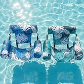 preiswerte Freizeit im Freien-Aufblasbarer Poolstuhl, gepolsterte Schwimmliege aus PVC-Oxford-Gewebe mit Poolnudelhalterung, Poolliege für Erwachsene für Pool, See, Strand, Gartenparty, sommerliche Entspannung