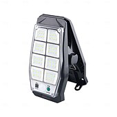 billige Vegglamper til utendørsbruk-Utendørs solcelledrevet 8-rutenett LED-cob-vegglampe med klips og bevegelsessensor, IP65 vanntett, multifunksjonell nødarbeidslampe for hage, gårdsplass, gjerde, park, garasjebelysning