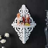 economico Esculturas-Creative Simple White Pattern Decorative Shelf, DIY Assembly Floating Shelf, Ideal for Home Wall Decoration, Living Room Display Stand, Crystal Stone Display Shelf