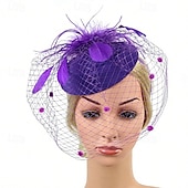 economico Fascinatori-Fascinator Piume Rete Matrimonio Compleanno Vintage Carino Retrò Con Piuma Tulle Copricapo Copricapo