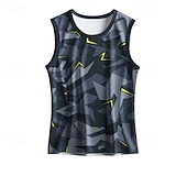 billige Løpe T-skjorter og tanktopper-Herre Grafisk Geometrisk Treningstank topp Singlet til jogging Gymtopp Sommer Ermeløs Hurtigtørkende Myk Pustende Treningsøkt Løp Vandring Jogge Gul Rød Blå Sports Sportsklær