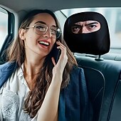 billige Personlige tekstiler-2 stk. trekk til bilsete og nakkestøtte med mystisk øyemaske-tema – med et søtt design – universell passform, enkel å montere og maskinvaskbar – komforttrekk til nakkestøtter for langkjøring