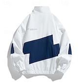 Недорогие Куртки для бега-Муж. Пэчворк Футбольное лето Глобальный матч Куртка для бега Куртка для активного отдыха Спортивная куртка Весна Осень Карманы Молния Цветовые блоки Длинный рукав